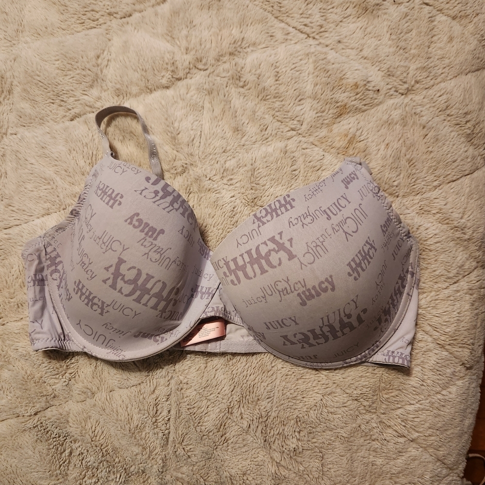 Juicy Couture Light Puplish Gray Logo Women's Bra 42D